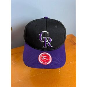 Colorado Rockies Youth Adjustable Baseball Cap By OC Sports Black & Purple H3